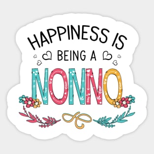 Happiness Is Being A Nonno Wildflowers Valentines Mothers Day Sticker